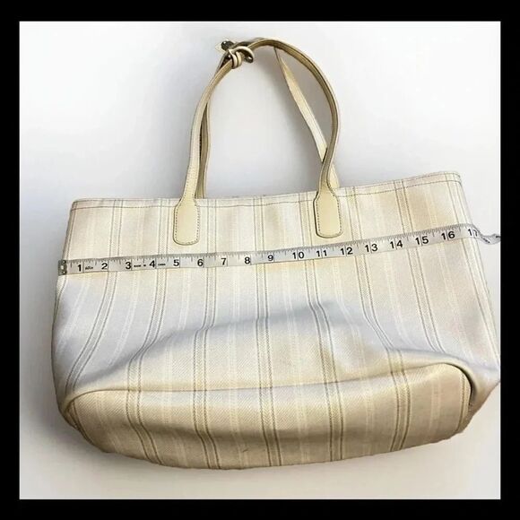 Coach Legacy Tote Bag 23108 Off-White Stripe Coated Canvas Leather - Picture 11 of 11